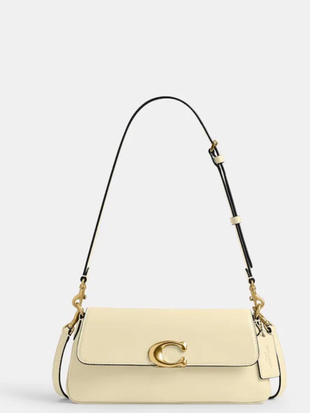 Coach Cream Leather Shoulder Bag with Gold Hardware